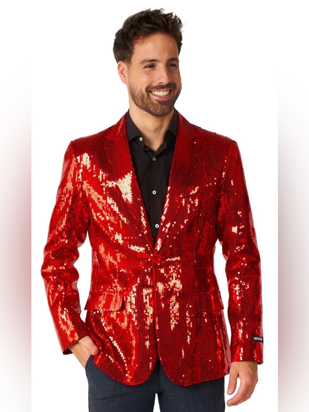 Suitmeister Red Sequin Blazer - Men’s Large - New